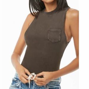 Distressed Muscle Tank Bodysuit